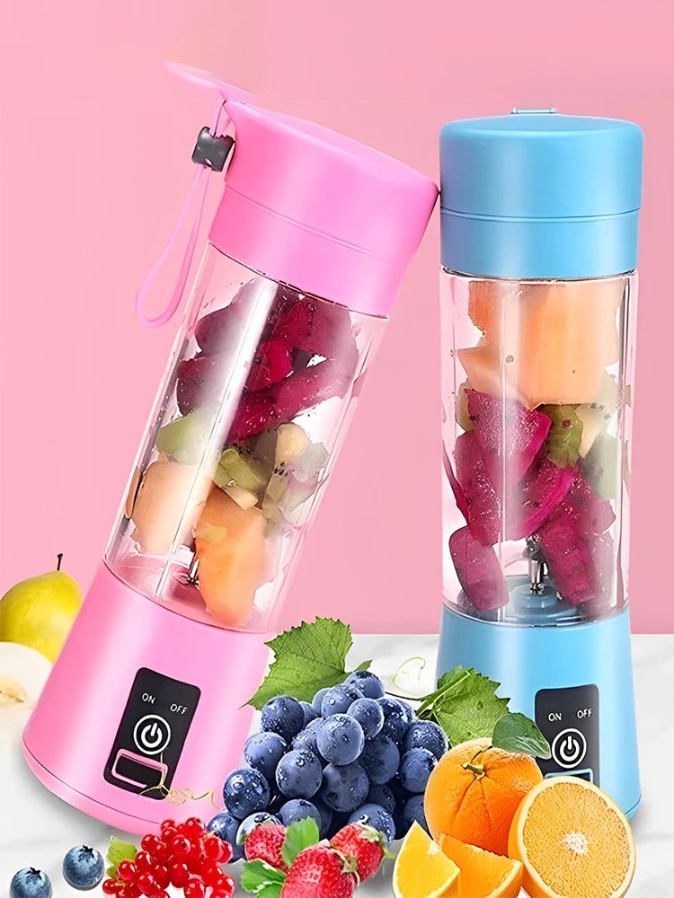 Mini Liquidificador Portátil Shake 6 Laminas 380ML Cabo USB
