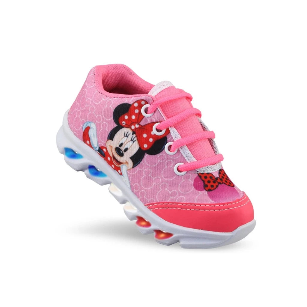 Tênis de Led Infantil Feminino Minnie Mais Chinelo com Relógio e Oculos