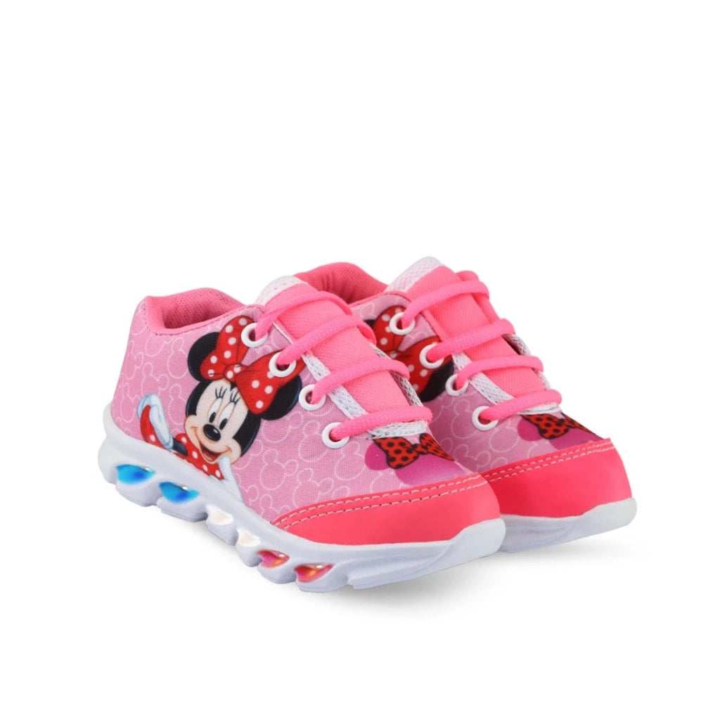 Tênis de Led Infantil Feminino Minnie Mais Chinelo com Relógio e Oculos