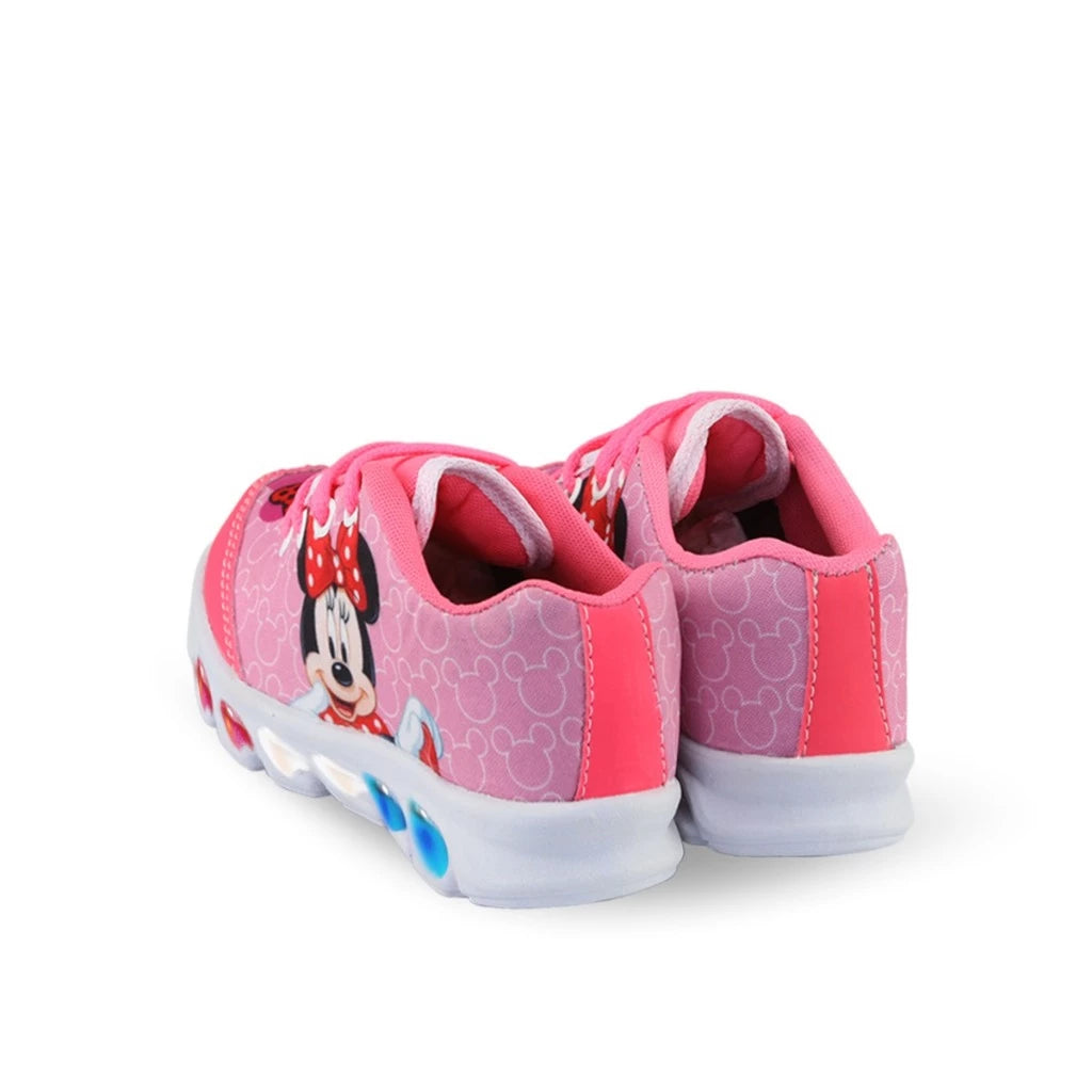 Tênis de Led Infantil Feminino Minnie Mais Chinelo com Relógio e Oculos