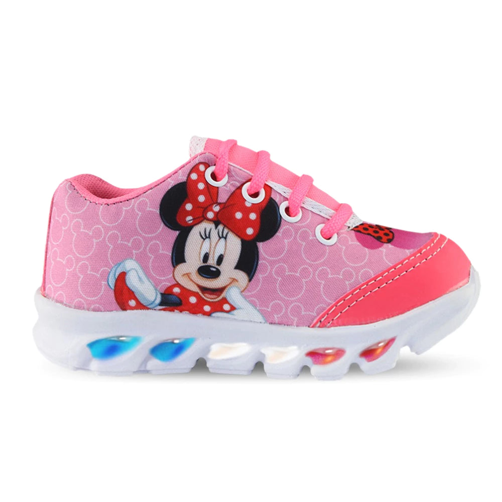 Tênis de Led Infantil Feminino Minnie Mais Chinelo com Relógio e Oculos