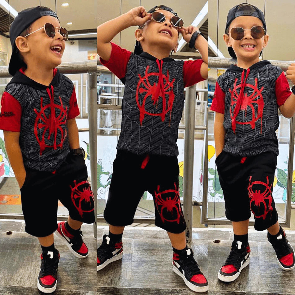 A Compre Já Brasil Indica para seu Filho Conjunto Masculino Homem Aranha Verão Bermuda e Camisa Infantil 2025