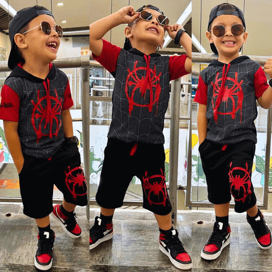 A Compre Já Brasil Indica para seu Filho Conjunto Masculino Homem Aranha Verão Bermuda e Camisa Infantil 2025