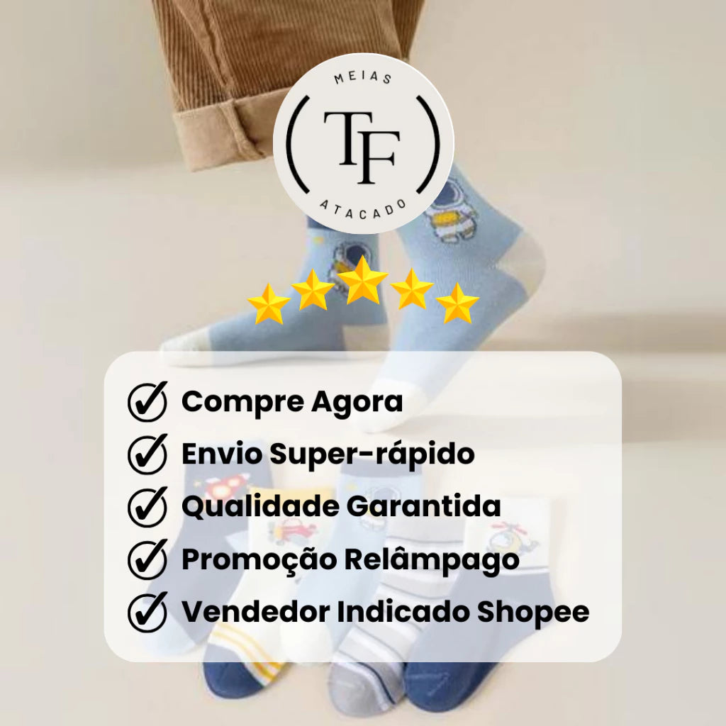 Compre Já Brasil indica KIT 12 PARES DE MEIAS INFANTIL MENINO CRIANCA MASCULINA
