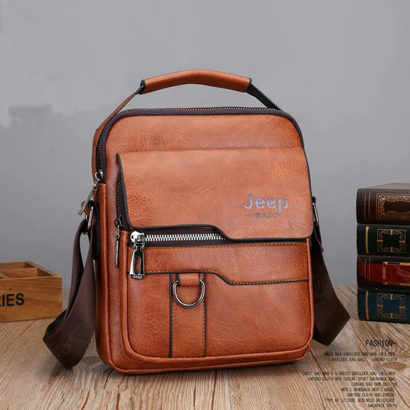 Bolsa de Couro Masculina Estilo Crossbody Casual