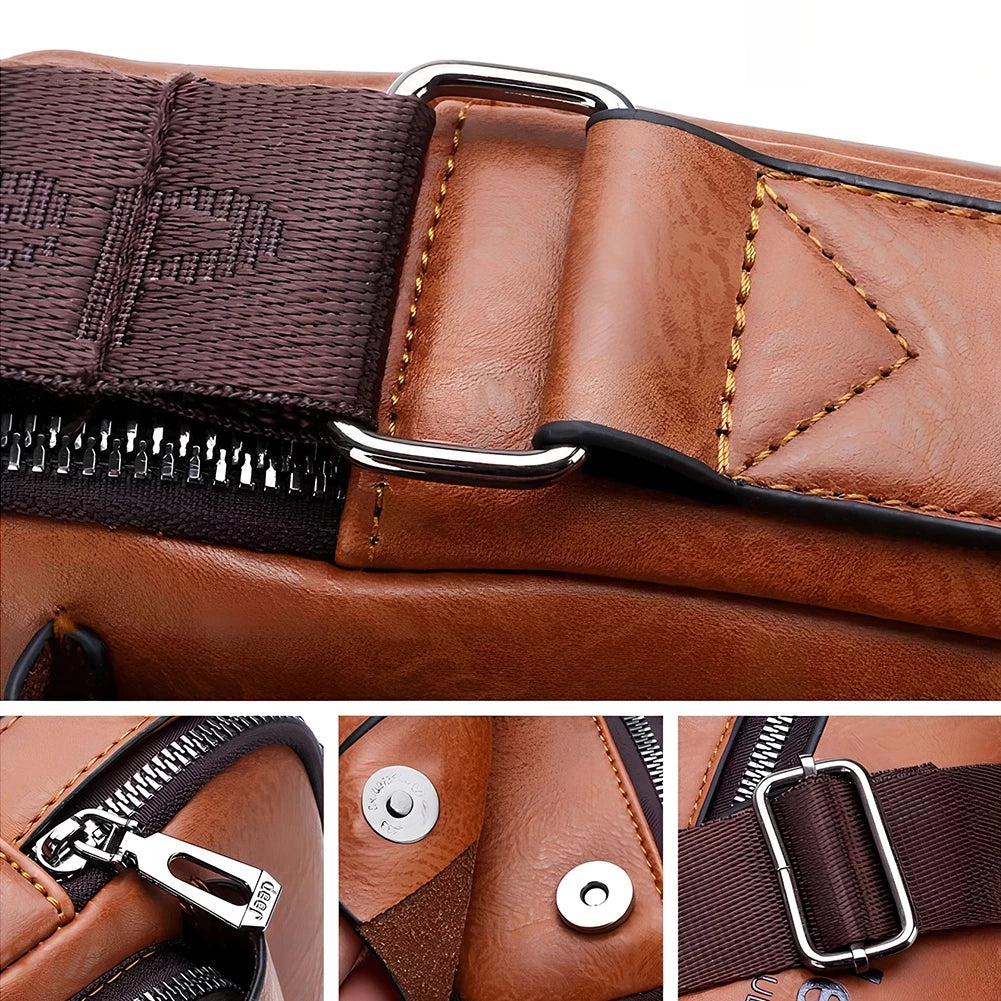 Bolsa de Couro Masculina Estilo Crossbody Casual