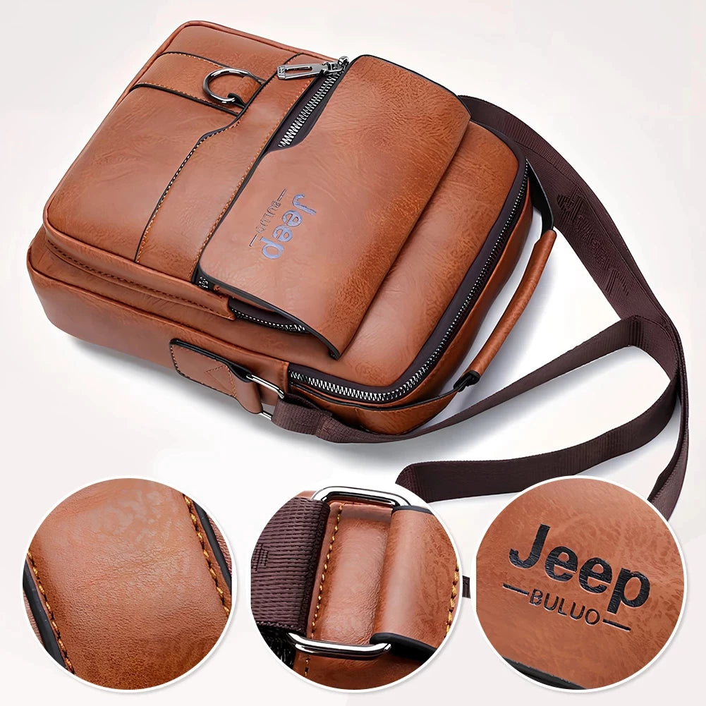 Bolsa de Couro Masculina Estilo Crossbody Casual