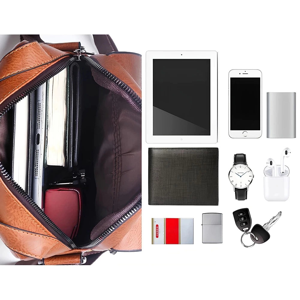 Bolsa de Couro Masculina Estilo Crossbody Casual