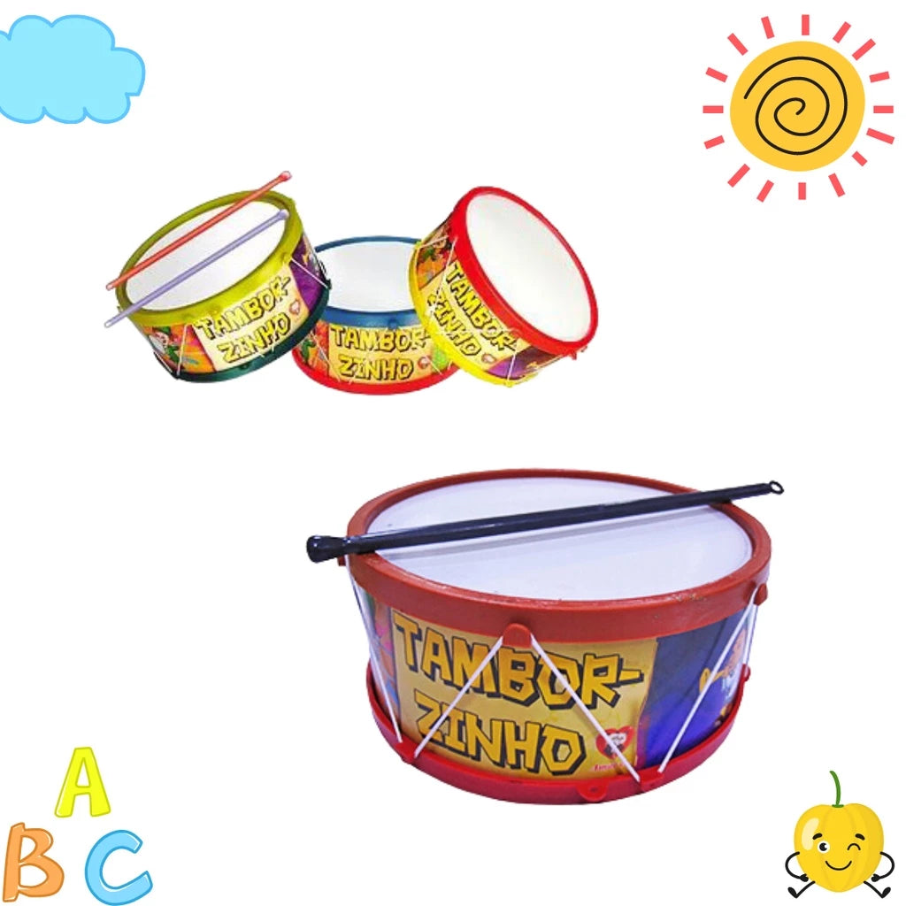 A Compre Já Brasil Indica Kit Musical Brinquedos Educativo C/5 Instrumentos Tambor Violão Pandeiro Flauta Infantil