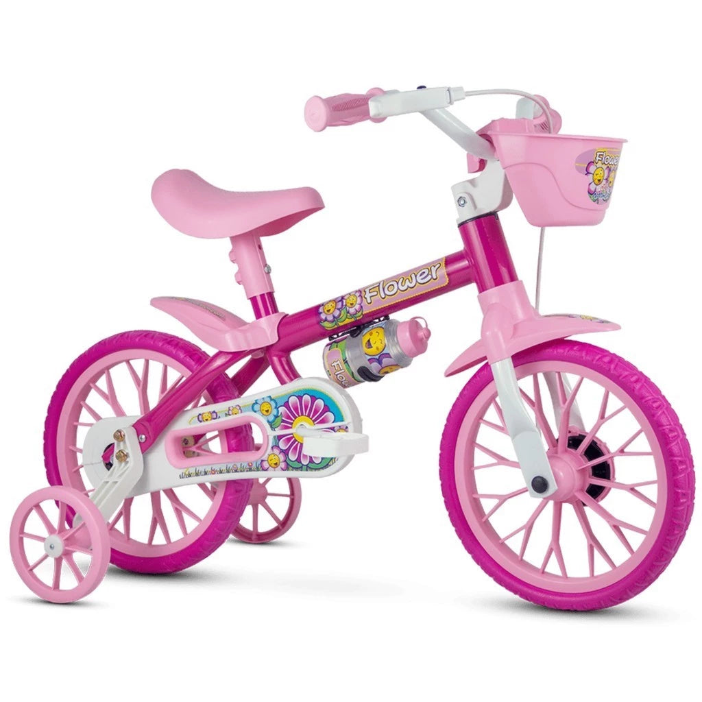 A Compre Já Brasil Indica Bicicleta Bike Criança 2 A 5 Anos Aro 12 Flower Nathor Infantil Rosa C/ Rodinha Menina de 90cm a 1m