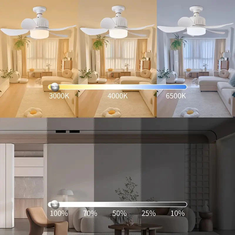 Compre Já Brasil indica Ventilador de teto Com Luz para Pequenos Espaços (6 Hélices) Controle Remoto Bivolt LED 110V-220V