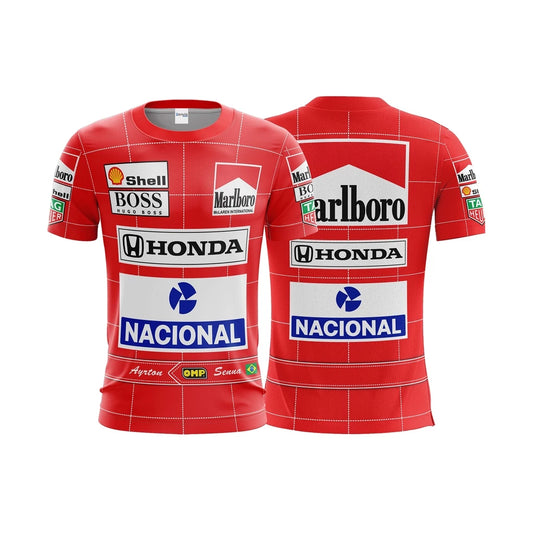 Promoção Camiseta Ayrton Senna - Formula 1 - McLaren 1988 - Dry Fit