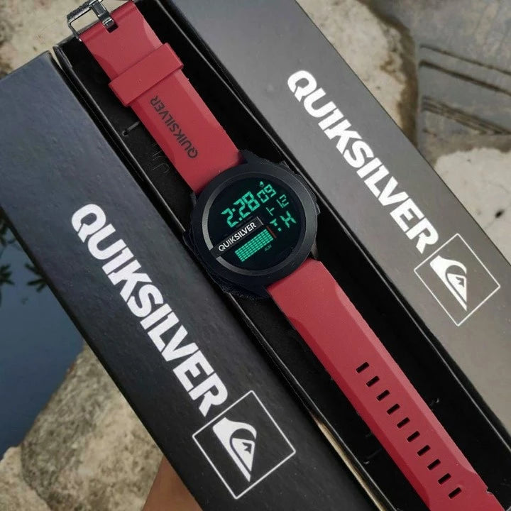 Promoção Pague 1 Leve 2 Relógio Quiksilver Men 'S Watch Band Genuine Digital À Prova D' Água Full Automatic Led Watch ERAV