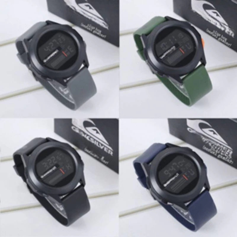 Compre Já Brasil Relógio Quiksilver Men 'S Watch Band Genuine Digital À Prova D' Água Full Automatic Led Watch ERAV
