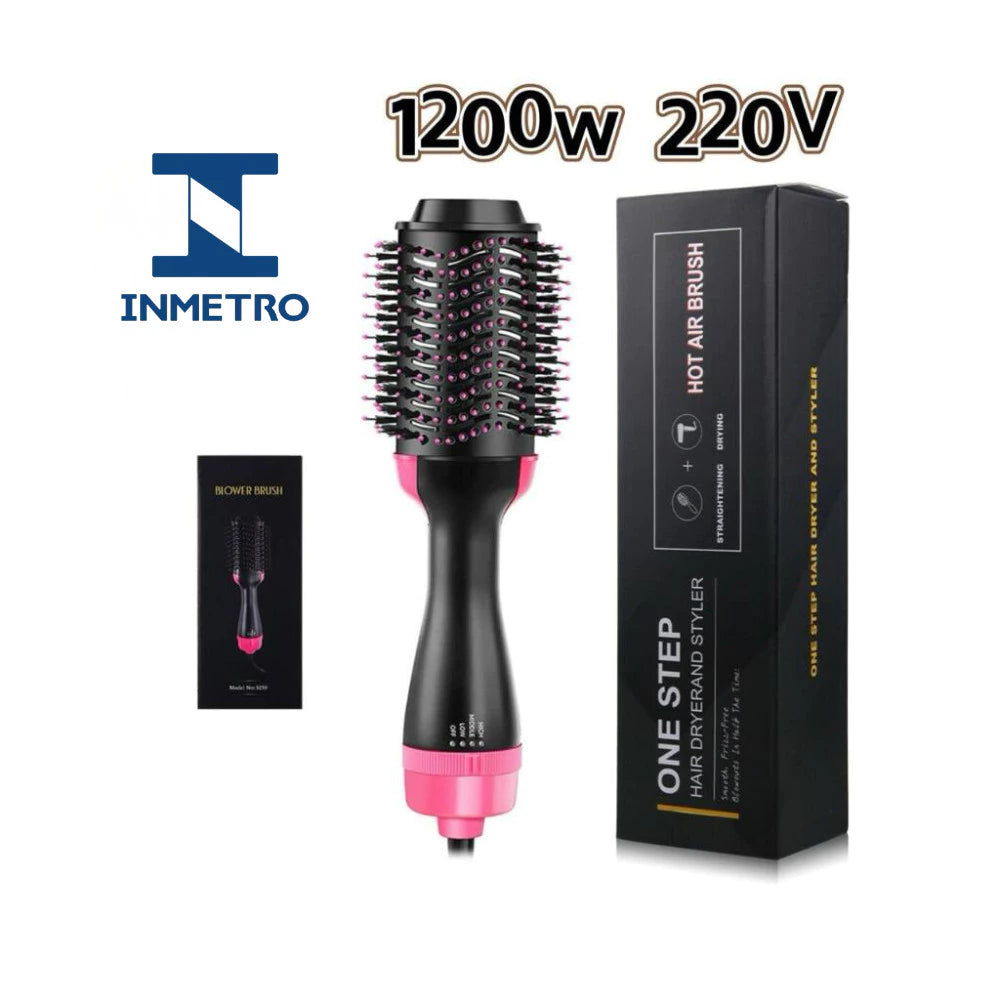 Compre Já Brasil Escova Secadora Alisadora Elétrica Quente Cabelo com 3 em 1 Hair Styler 110v e 220v