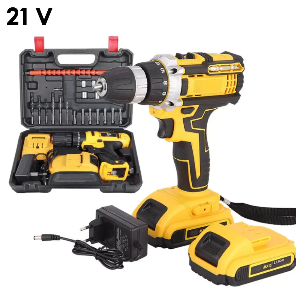 Compre Já Brasil indica Parafusadeira Furadeira 12V 21V 2 Baterias Com Maleta e Acessórios Completo